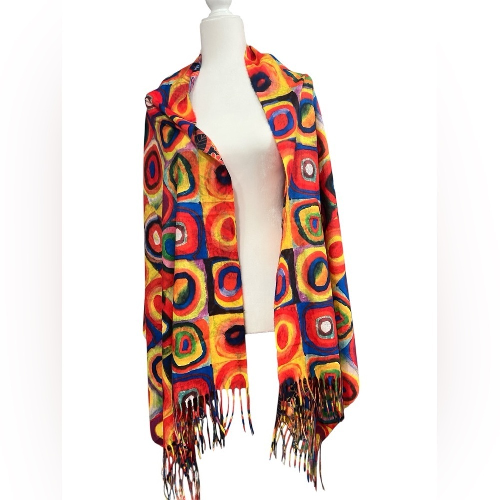 230. Colorful Geometric Patterned Wrap - Picture 2 of 5